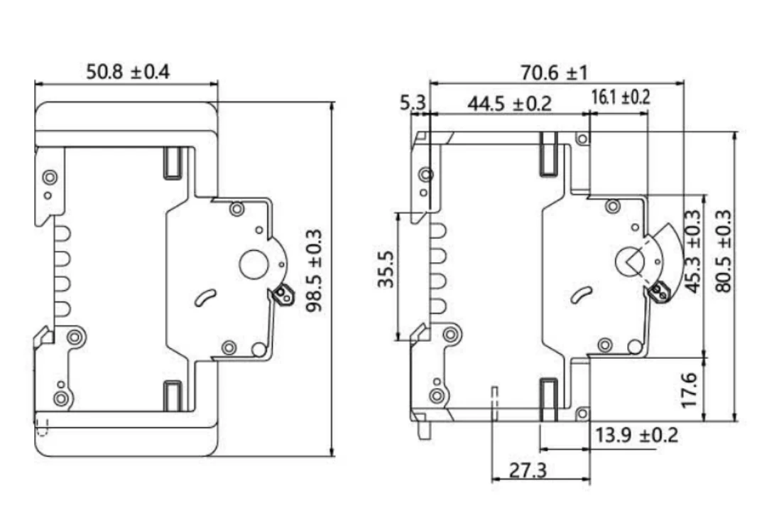 VOB6-63DC overall and installation dimensions