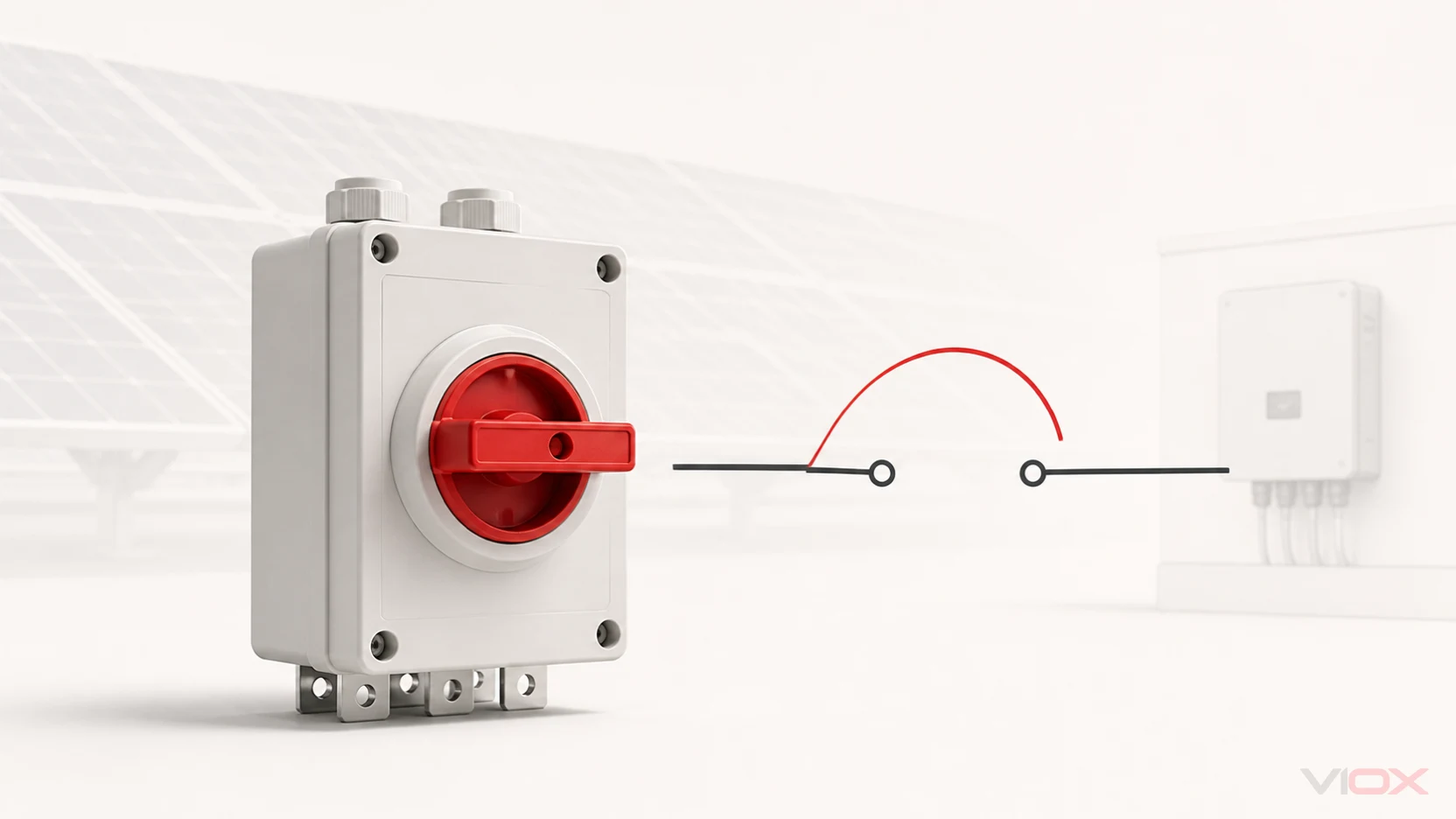 Rotary DC switch-disconnector defining an isolation boundary in a solar PV circuit